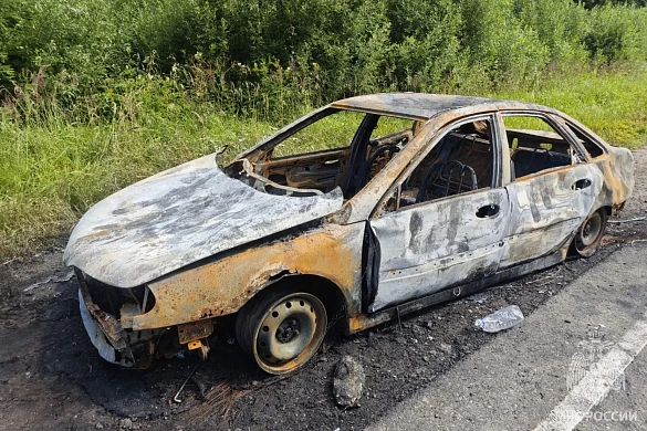 В Савинском районе дотла сгорела легковушка